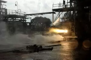 A 3D-printed rocket engine component generated a record 20,000 pounds of thrust during a hot-fire test at NASA's Marshall Space Flight Center in Huntsville on Aug. 22.