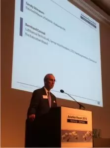 Mayor Stimpson gives opening address at Aviation Forum 2013.