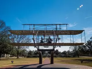 A statue to the Wright Brothers was erected in Montgomery, the site of their first flight school.