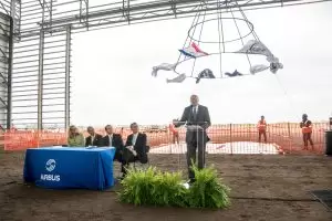 HPM held a topping out ceremony for the Airbus final assembly hangar, March 12, 2014.