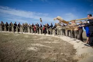 Officials mark the groundbreaking of the $12 million Alabama Aircraft Support project in Enterprise.