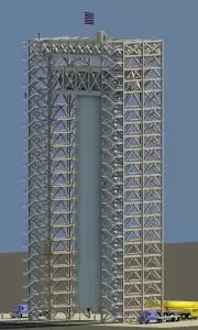 NASA is erecting giant stands at Marshall Space Flight Center in Huntsville to test the Space Launch System (SLS), the most powerful rocket ever built.