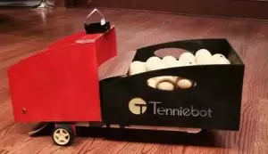 An Auburn University team developed the Tennibot, a robotic tennis ball collector.