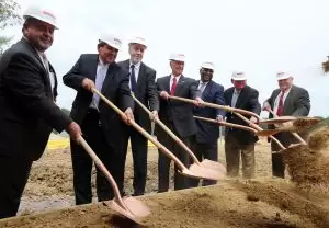 Oxford Pharmaceuticals marked the start of construction of its Birmingham facility with a groundbreaking ceremony.
