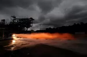 During a series of test firings at NASA’s Marshall Space Flight Center in Huntsville, Alabama, 3-D printed rocket engine parts worked together successful under the same conditions experience inside rocket engines used in space. The turbopump was tested at full power, pumping 1,200 gallons of liquid hydrogen per minute and the injector produced 20,0000 pounds of thrust. Credits: NASA/MSFC/David Olive