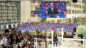 Airbus Group Chairman Allan McArtor speaks during the Alabama facility's 2014 grand opening. (Image: Alabama NewsCenter, Mike Kittrell)