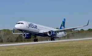 The first Alabama-made A321 takes off for initial flight testing. (Image: Airbus)