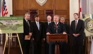 Alabama Commerce Secretary Greg Canfield speaks at an announcement that GE Aviation will invest more than $200 million to create two adjacent factories in Huntsville, Oct. 27, 2015. The factories are expected to employ up to 300 people when fully operational. (Governor's Office, Jamie Martin)