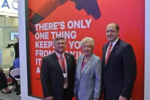 Arista CEO Rich Enderle joined Gov. Kay Ivey and Wiregrass EDA director Jonathan Tullos at the Made in Alabama booth at the Paris Air Show.